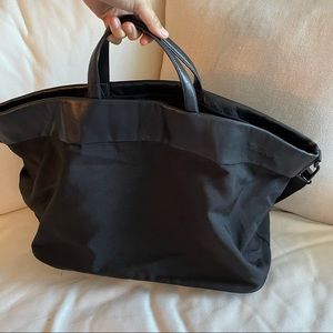 TUMI Black Weekender Bag with Leather Details